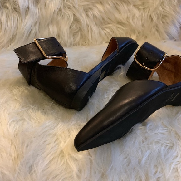 🆕NIB real leather Anthropologie buckle strap flat - Picture 6 of 8